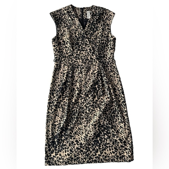 Emma & Michele leopard print size 8 sleeveless shift dress - Picture 1 of 14